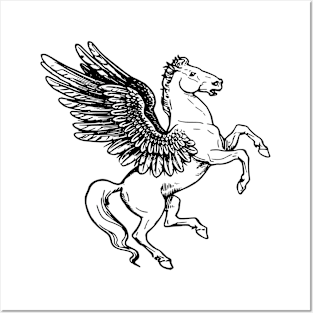 Vintage Heraldic Pegasus Posters and Art